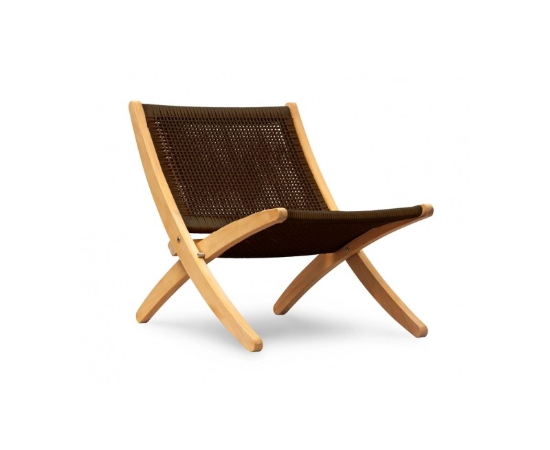 Amalfi Teak Folding Woven Lounge Chair