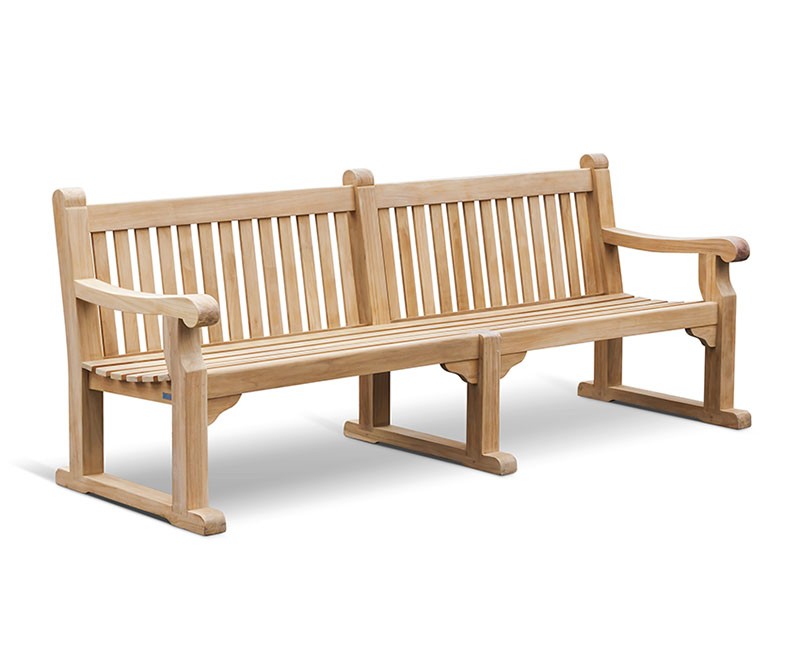 Hyde Park Teak Sled Bench - 2.4m