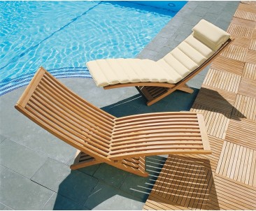 Teak garden online lounger