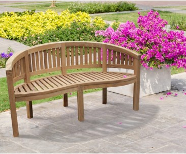 Wimbledon teak banana bench hot sale