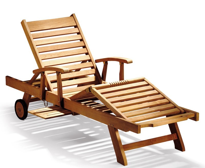 Luxury teak shop sun lounger