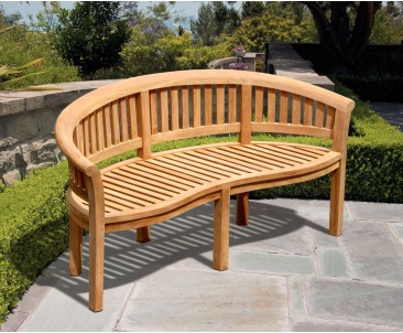 Teak Banana Benches Half Moon Benches